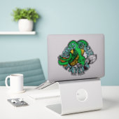 フォーク舌タバーンカスタムカットビニールステッカー シール (デスク上のノートパソコン)