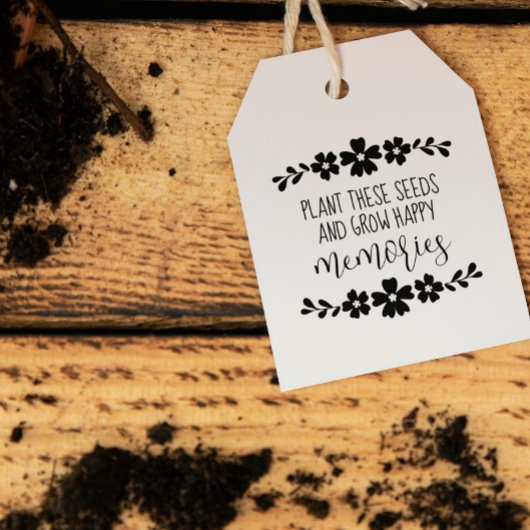 フォーク花の植物の種子は幸せな思い出を成長 ラバースタンプ