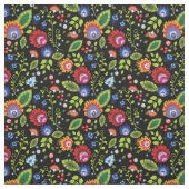 🌻🌼🌷🌺フォーク花オンブラック ファブリック (見本)