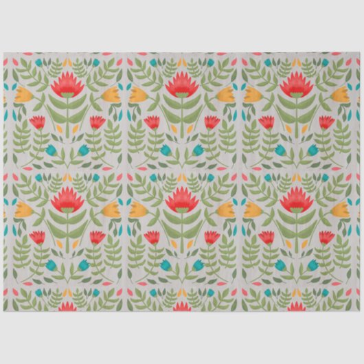 フォーク花パターンデコページティッシュペーパー 薄葉紙 (正面)