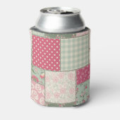 フォーク花パッチワーク、パステルキルト。 缶クーラー (缶裏面)