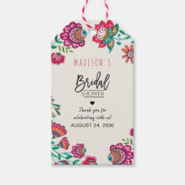 フォーク花フローラブライダルシャワーギフトラベル ギフトタグ