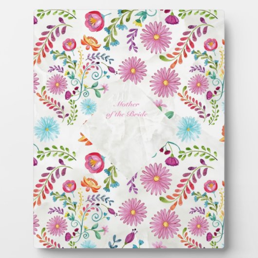 フォーク花嫁の母ギフト – カスタマイズ可能 フォトプラーク (正面)