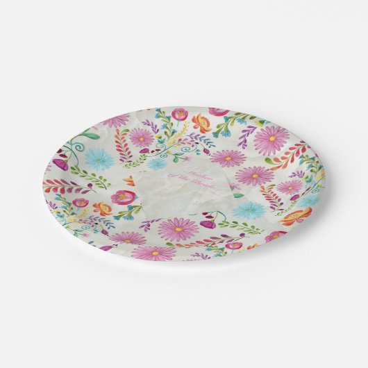 フォーク花嫁の母ギフト – カスタマイズ可能 ペーパープレート (アングル)