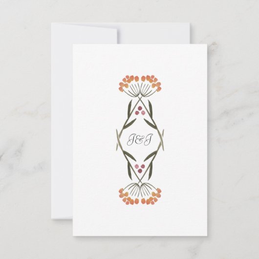 フォーク花招待状 招待状 (裏面)