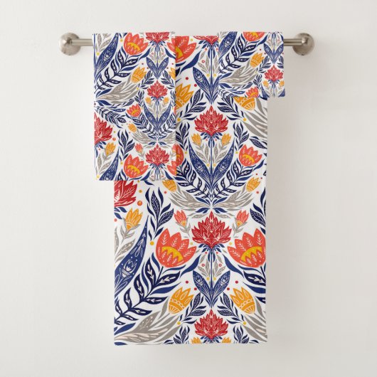 フォーク花柄 バスタオルセット (インサイチュ)