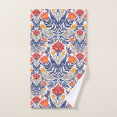 フォーク花柄 バスタオルセット (ハンドタオル)