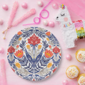 フォーク花柄 ペーパープレート (パーティー)