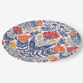 フォーク花柄 ペーパープレート (アングル)