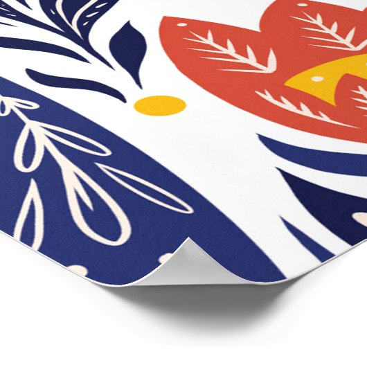 フォーク花柄 ポスター (角)