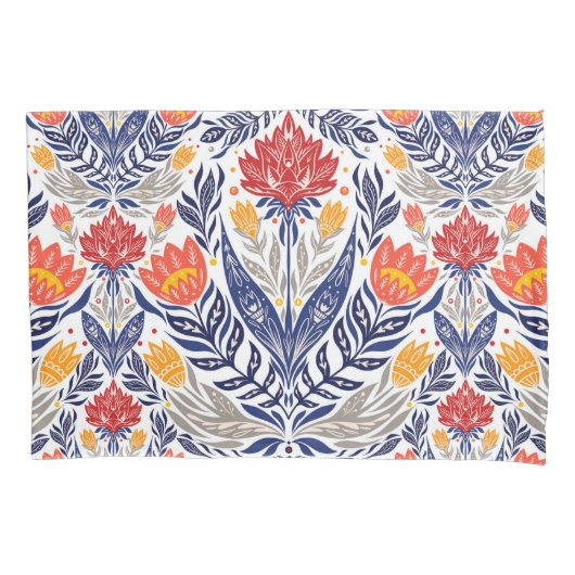 フォーク花柄 枕カバー (正面)