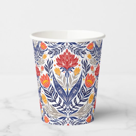 フォーク花柄 紙コップ (左)