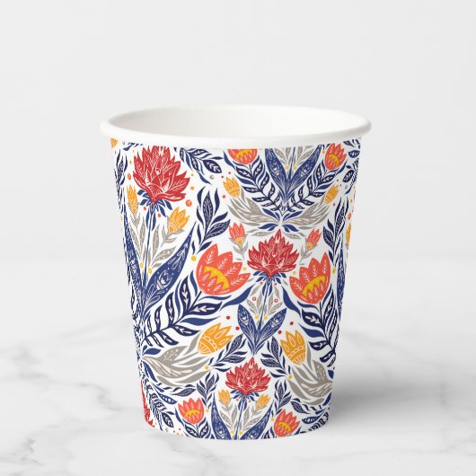 フォーク花柄 紙コップ (正面)