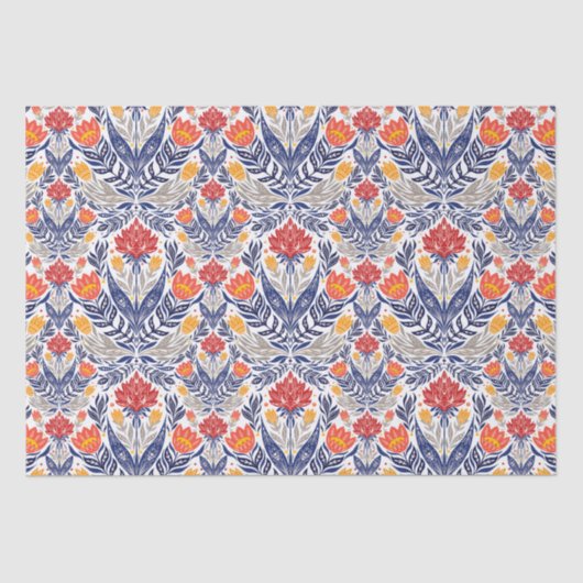 フォーク花柄 薄葉紙 (正面)