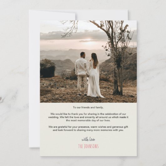 フォーク花結婚さん サンキューカード (裏面)