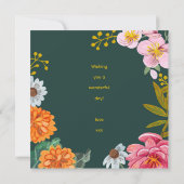 フォーク花誕生日グリーティングカード (裏面)