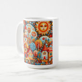 フォーク芸術 コーヒーマグカップ (正面左)