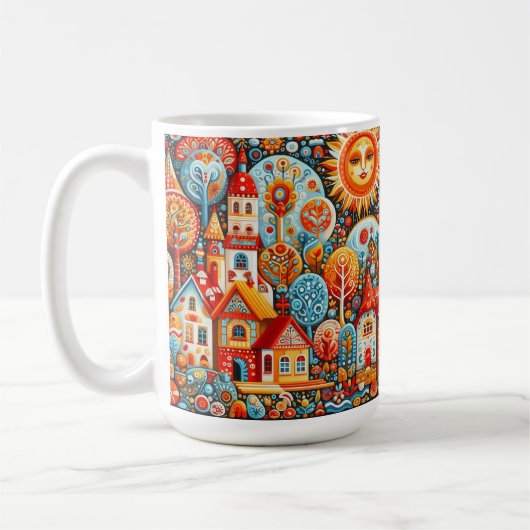 フォーク芸術 コーヒーマグカップ (左)