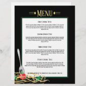 フォーク詰めトマトスパゲッティレシピメニューレターヘッド (正面/裏面)