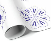 フォーク青花柄 ラッピングペーパー (ロールコーナー)