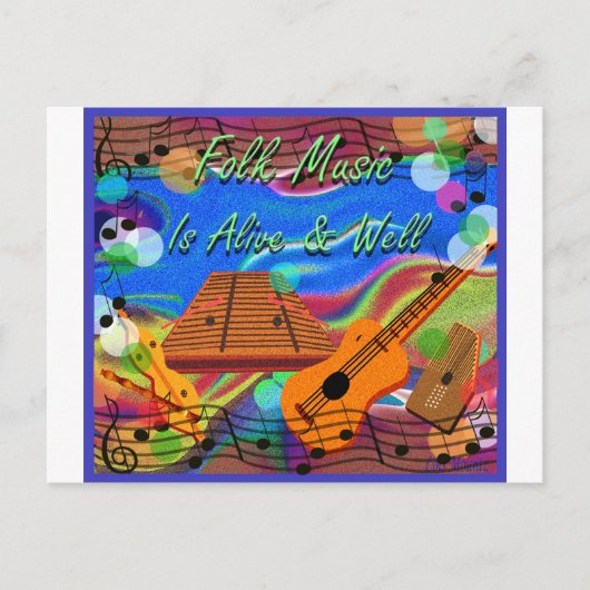 フォーク音楽が息づいている ポストカード (正面)