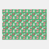 フォーク馬ハート北欧パターン ラッピングペーパーシート (正面3)
