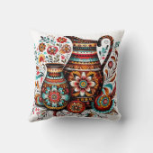 フォーク鮮やかアートの複雑なデザイン クッション (裏面)