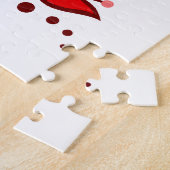 フォーク鳥/パートリッジ/花/ハート/赤 ジグソーパズル (側面)