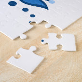 フォーク鳥/パートリッジ/花/ハート/青 ジグソーパズル (側面)