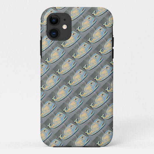 フォーク・アート・クジラが泳ぐ Case-Mate iPhoneケース (裏面)