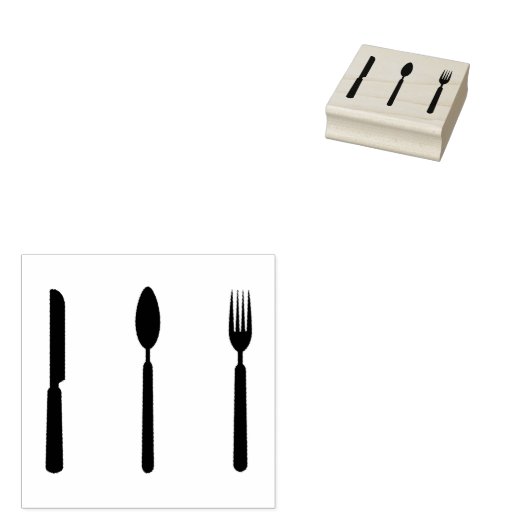 フォーク、スプーン、ナイフゴムのスタンプ ラバースタンプ (押印)