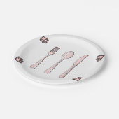 フォーク、スプーン、ナイフ ペーパープレート (アングル)
