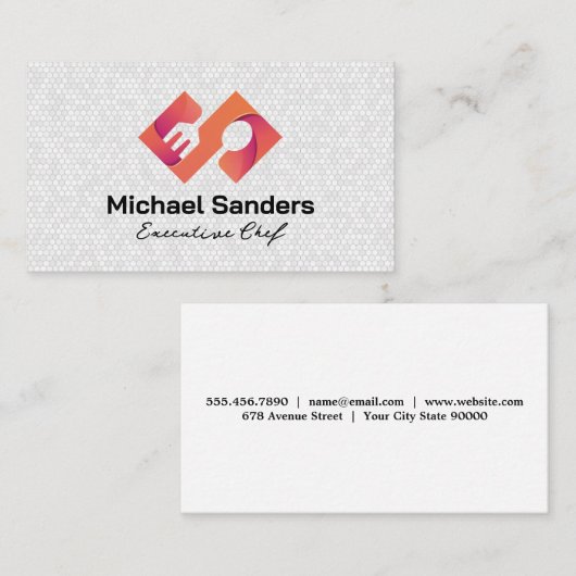 フォーク・スプーン | レストランロゴ | シェフ 名刺 (正面/裏面)