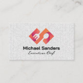 フォーク・スプーン | レストランロゴ | シェフ 名刺 (正面)