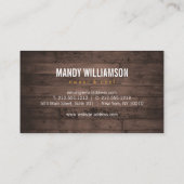 フォーク&ナイフリースオン木目ケータリングシェフ 名刺 (裏面)