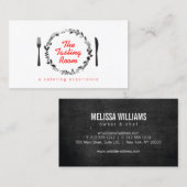 フォーク&ナイフリースケータリング,シェフ,レストラン 名刺 (正面/裏面)