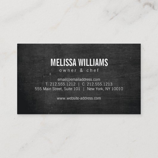 フォーク&ナイフリースケータリング,シェフ,レストラン 名刺 (裏面)