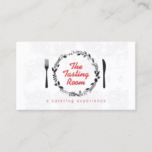 フォーク&ナイフリースケータリング,シェフ,レストラン 名刺 (正面)