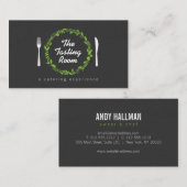 フォーク&ナイフリース4ケータリング,シェフ,レストラン 名刺 (正面/裏面)