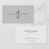 フォーク&ナイフロゴキッチン/レストラン/カフェ 名刺 (正面/裏面)