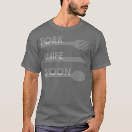 フォーク ナイフ スプーン Tシャツ (正面)