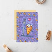 フォーク＆パンプキンパイ、運命の出会い、ロマンス ノートカード (正面/裏面インサイチュ)