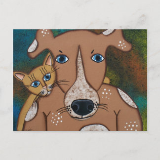 フォークART 最高の Dogs  Friend BY LORI EVERETTポストカード ポストカード