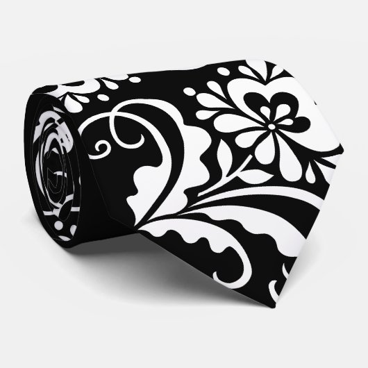 フォークflower_white ネクタイ (ロール)