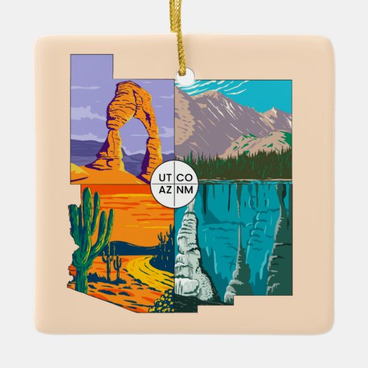 フォーコーナーズナショナルモニュメント セラミックオーナメント (正面)