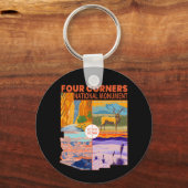 フォーコーナーナショナルモニュメント付き/国立公園2 キーホルダー (正面)