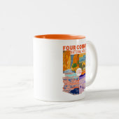 フォーコーナーナショナルモニュメント付き/国立公園2 ツートーンマグカップ (正面右)