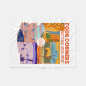 フォーコーナーナショナルモニュメント付き/国立公園2 フリースブランケット (正面(横))