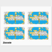 フォーコーナーフォー州 長方形シール (シート)