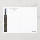 フォーサイスパーク南北戦争記念碑サバンナGA写真 ポストカード (裏面)